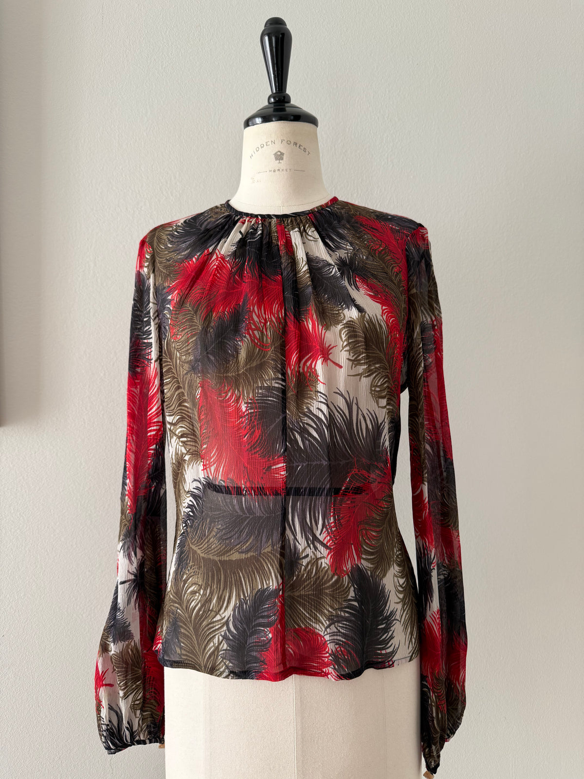 Gianni Versace FW 2001 silk feathers shirt