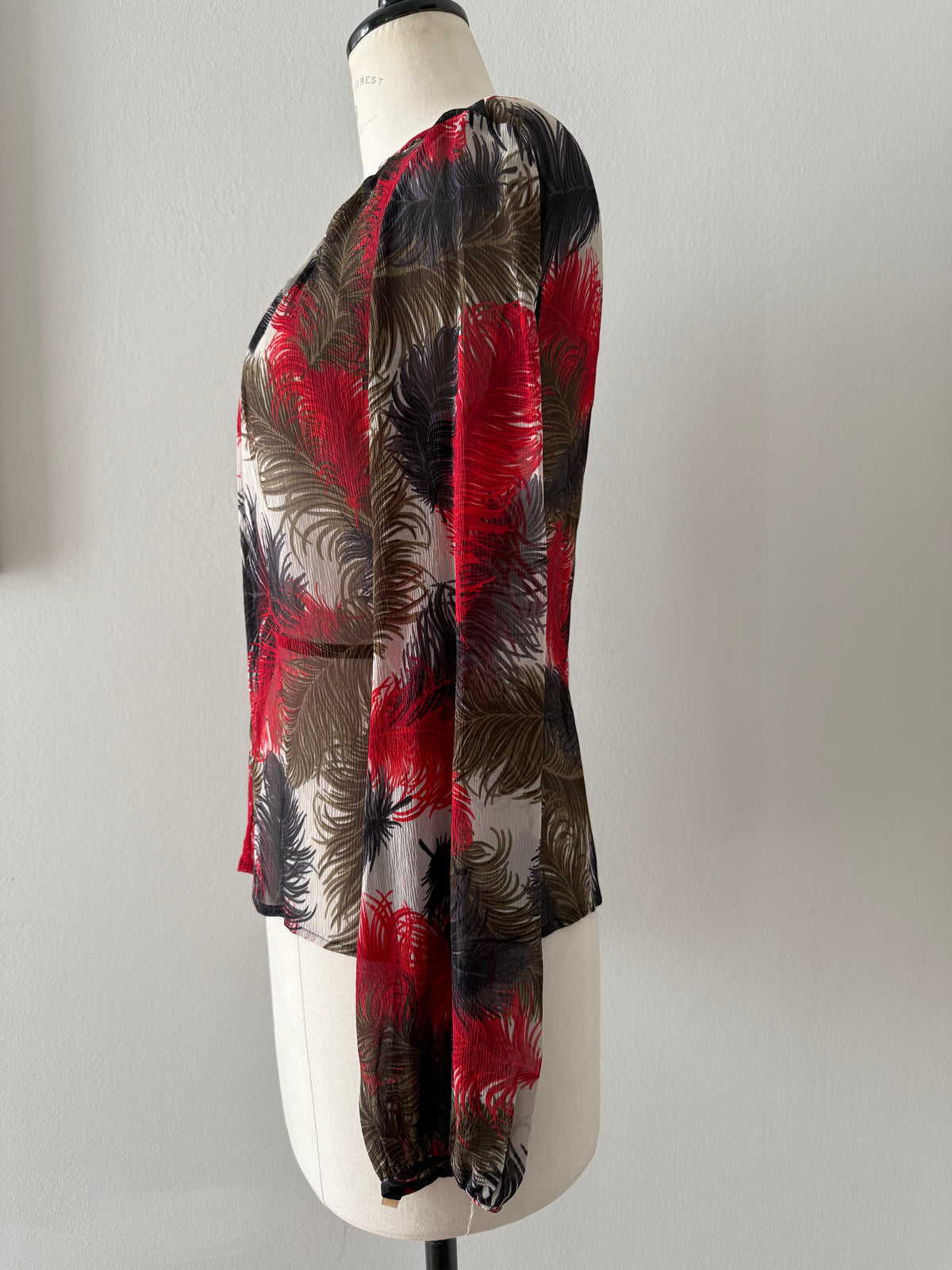 Gianni Versace FW 2001 silk feathers shirt