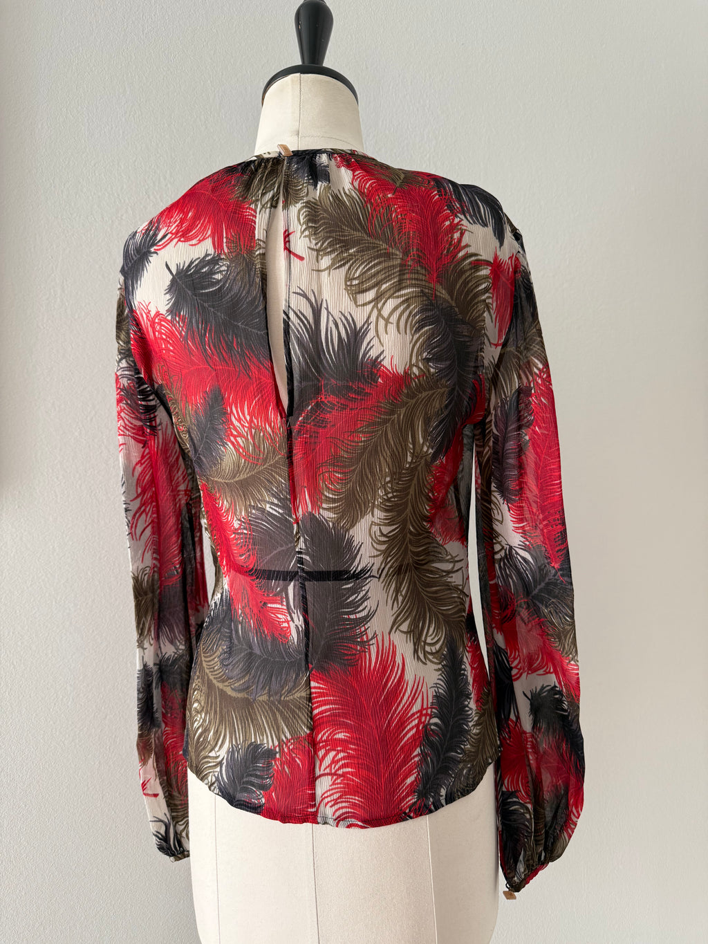 Gianni Versace FW 2001 silk feathers shirt