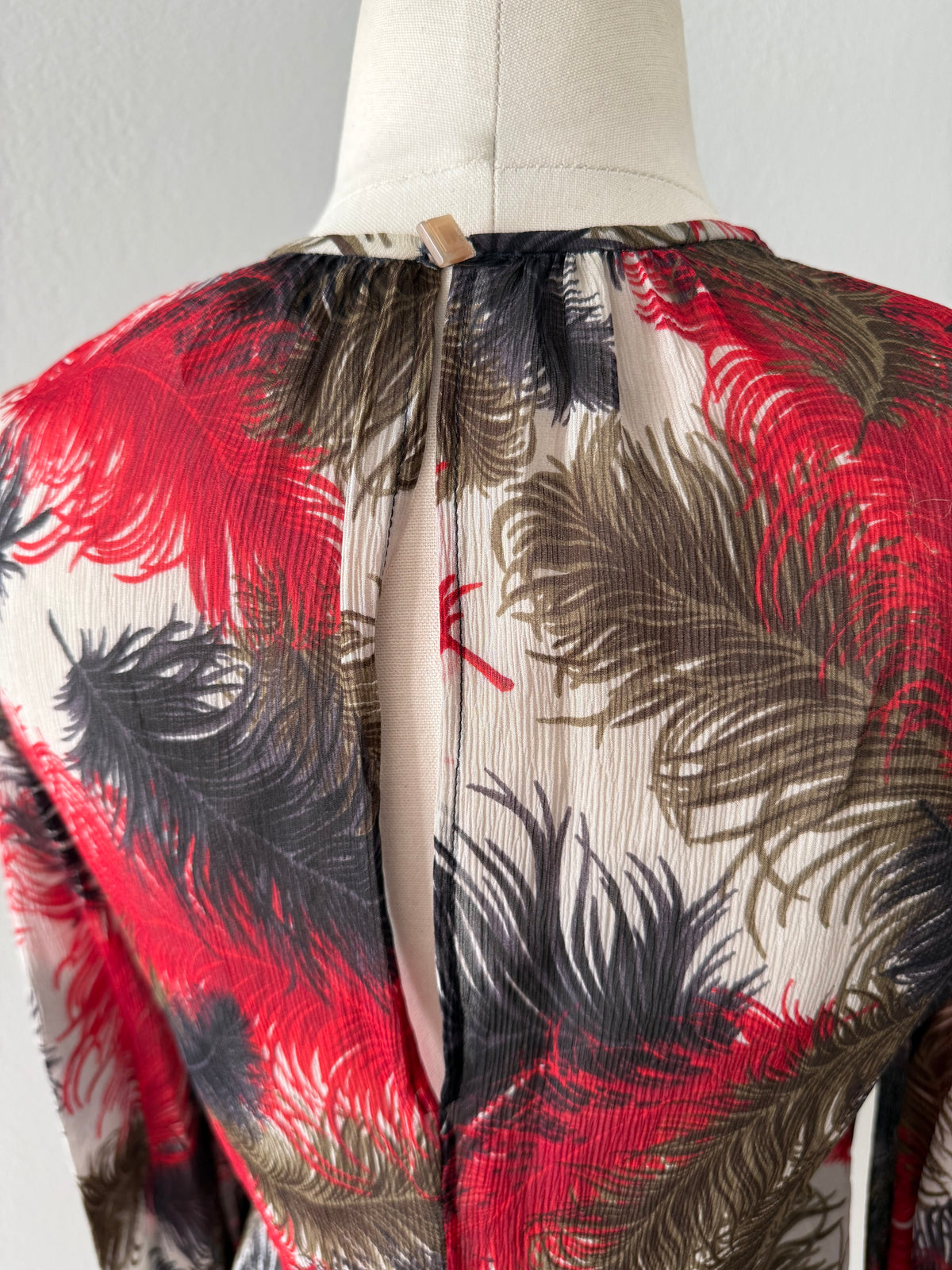 Gianni Versace FW 2001 silk feathers shirt