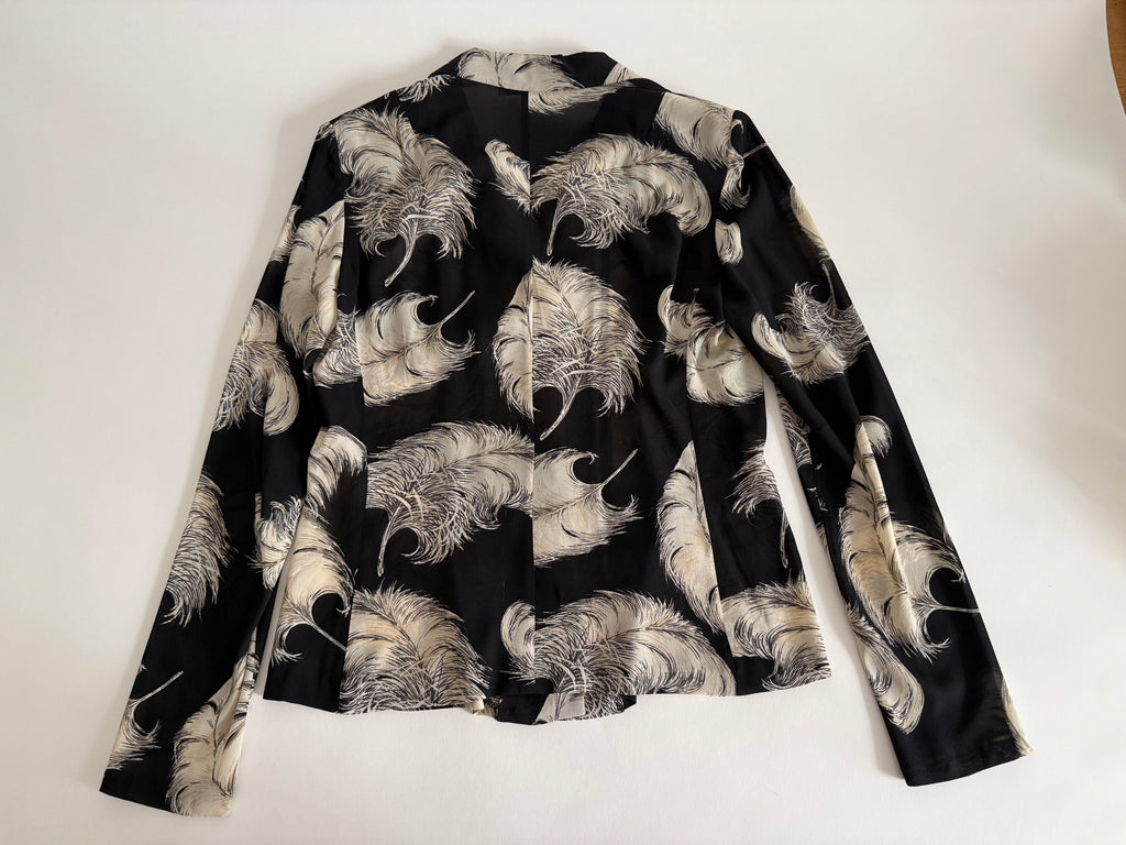 Dolce & Gabbana FW 1997 Runway black silk feather set