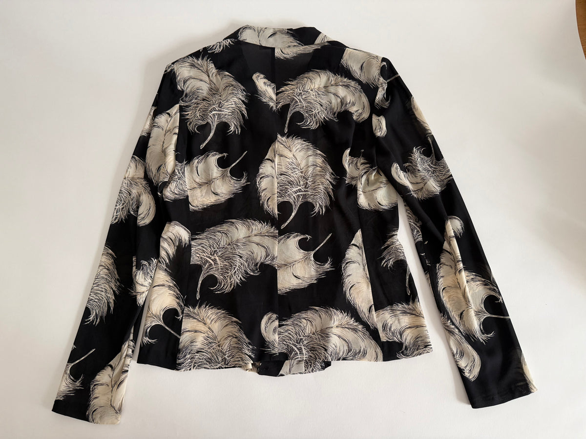Dolce & Gabbana FW 1997 Runway black silk feather set