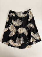 Dolce & Gabbana FW 1997 mini silk skirt print feathers