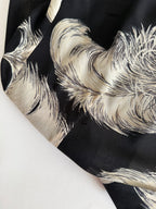 Dolce & Gabbana FW 1997 Runway black silk feather set