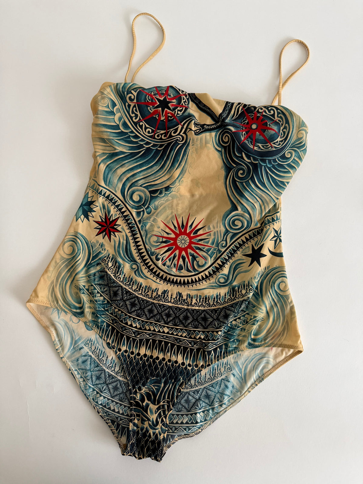 Jean Paul Gaultier beachwear one piece tattoo 90s