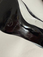 Chanel velvet silver pumps