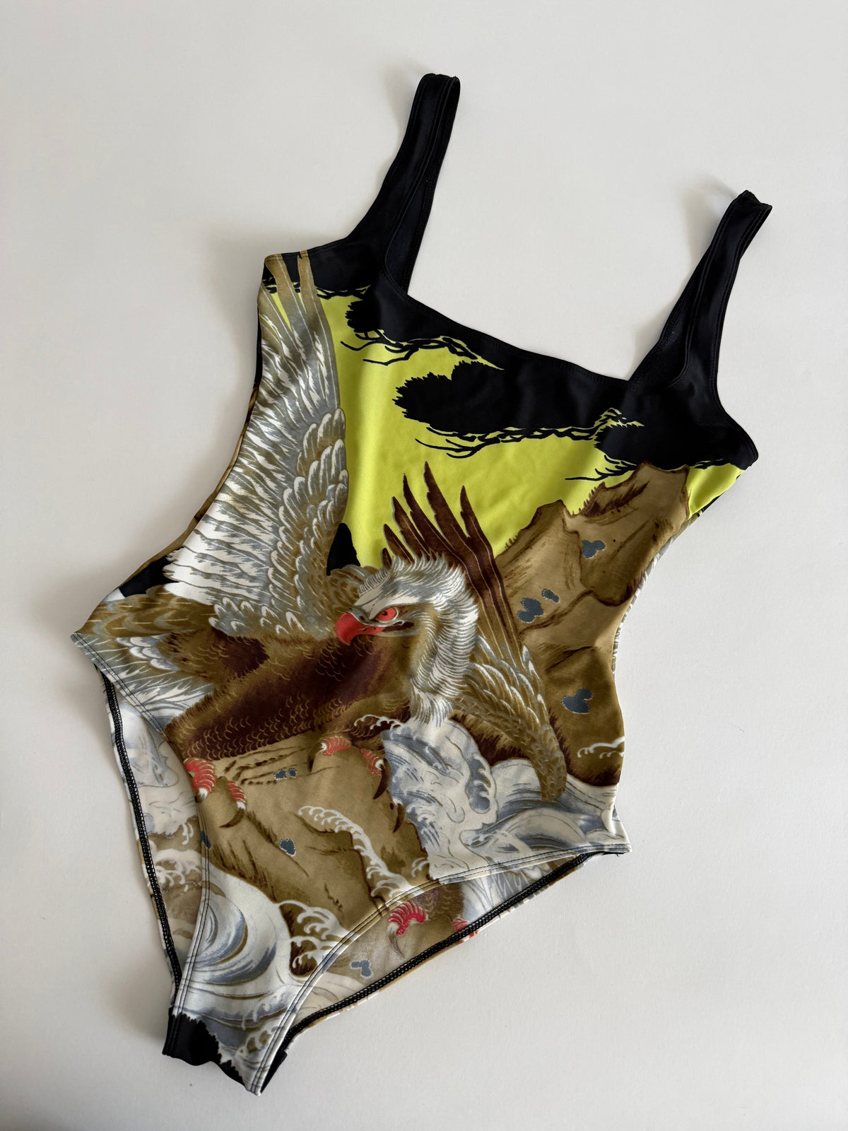 Jean Paul Gaultier 90s eagle print body beachwear