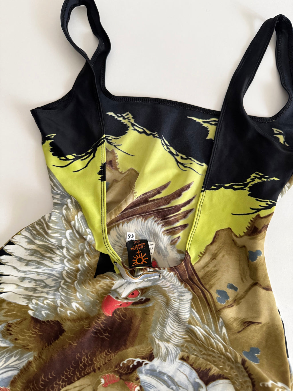 Jean Paul Gaultier 90s eagle print body beachwear