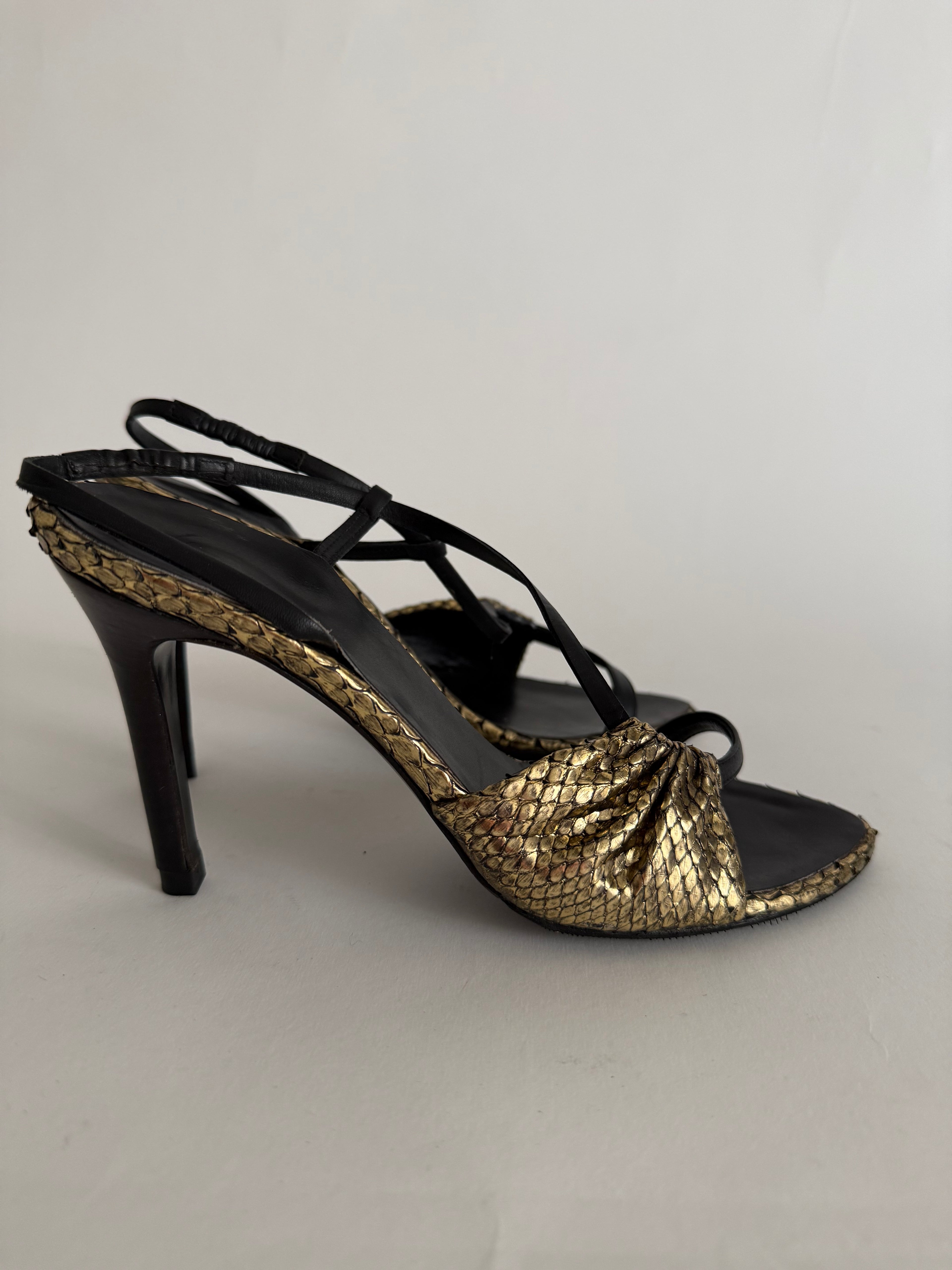 Roberto Cavalli F/W 2003 gold sandals
