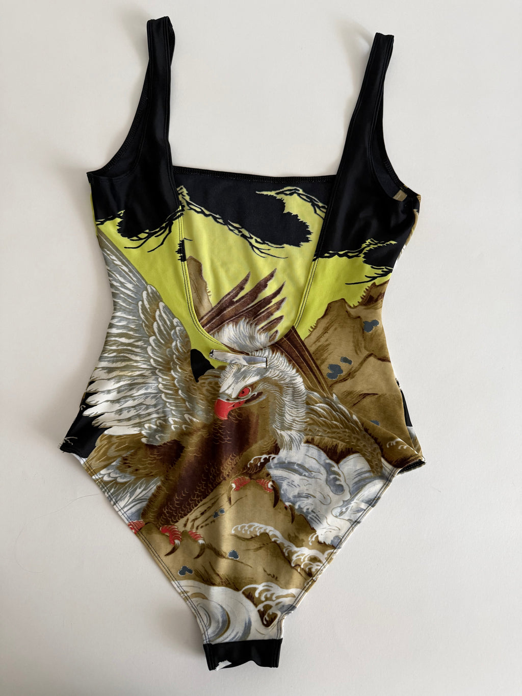 Jean Paul Gaultier 90s eagle print body beachwear