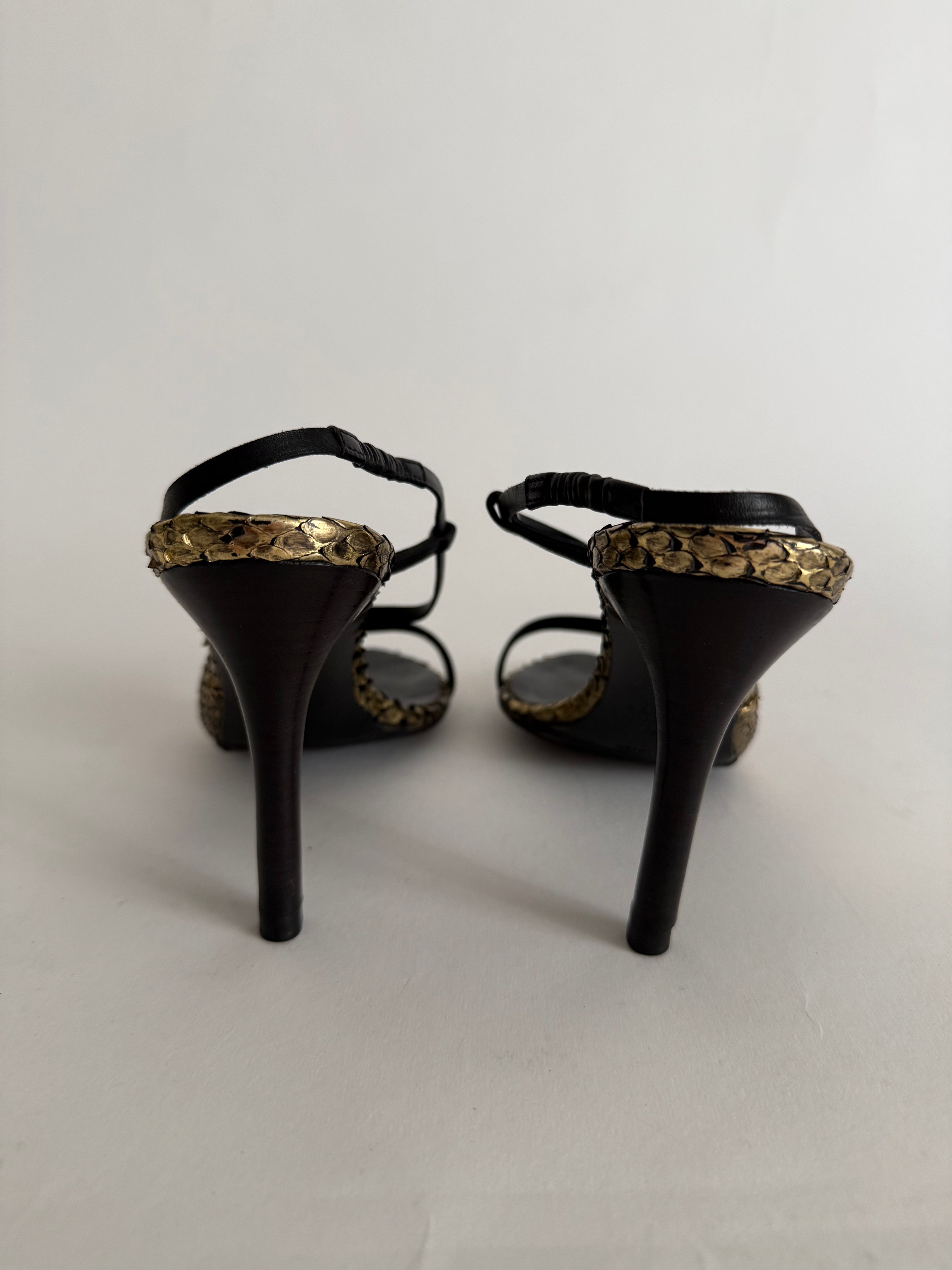 Roberto Cavalli F/W 2003 gold sandals