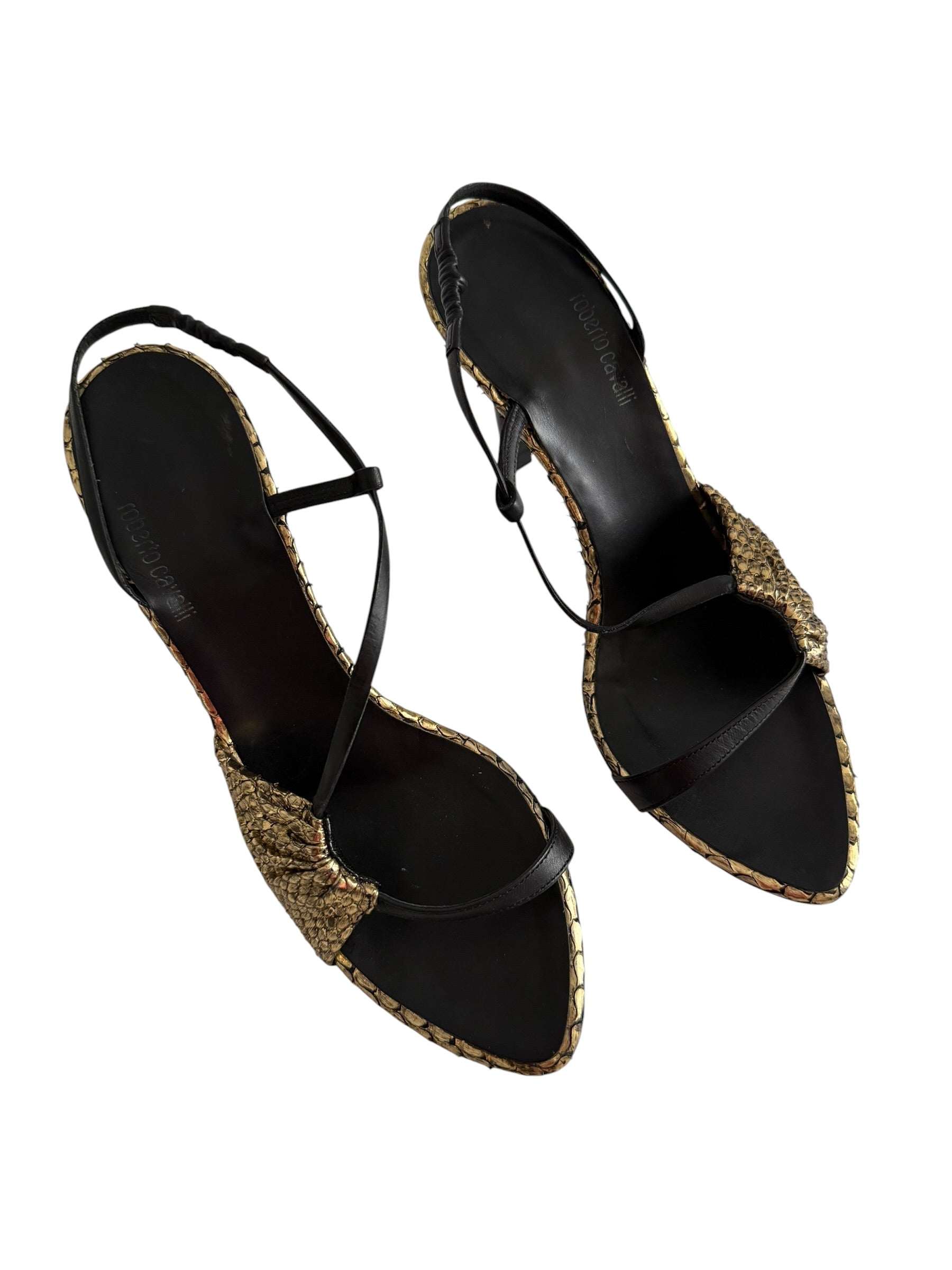 Roberto Cavalli F/W 2003 gold sandals