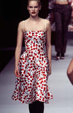 Dolce & Gabbana FW 1996 Runway silk set cherry print