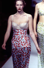 Dolce & Gabbana FW 1996 Runway silk set cherry print