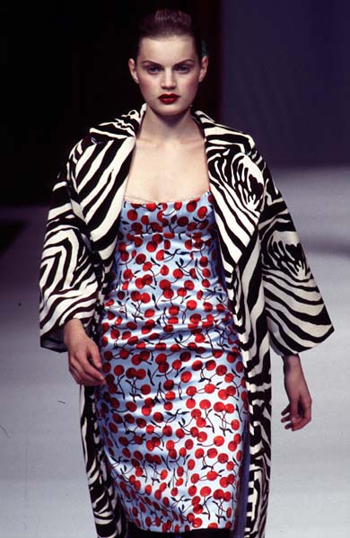 Dolce & Gabbana FW 1996 Runway silk set cherry print