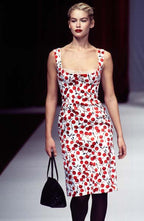 Dolce & Gabbana FW 1996 Runway silk set cherry print