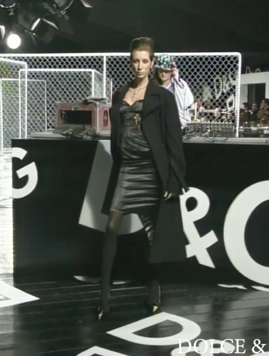 Dolce & Gabbana FW 2003 Runway satin black dress
