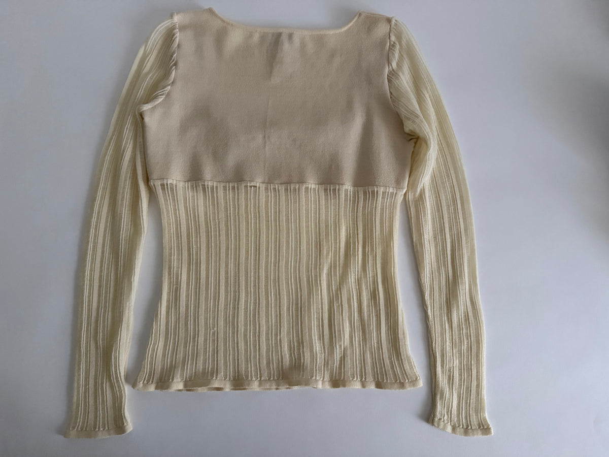 Gianni Versace beige milk FW 2002 Runway sweater