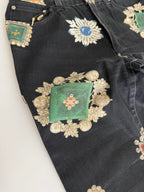 Roberto Cavalli FW 2002 black jewels print jeans