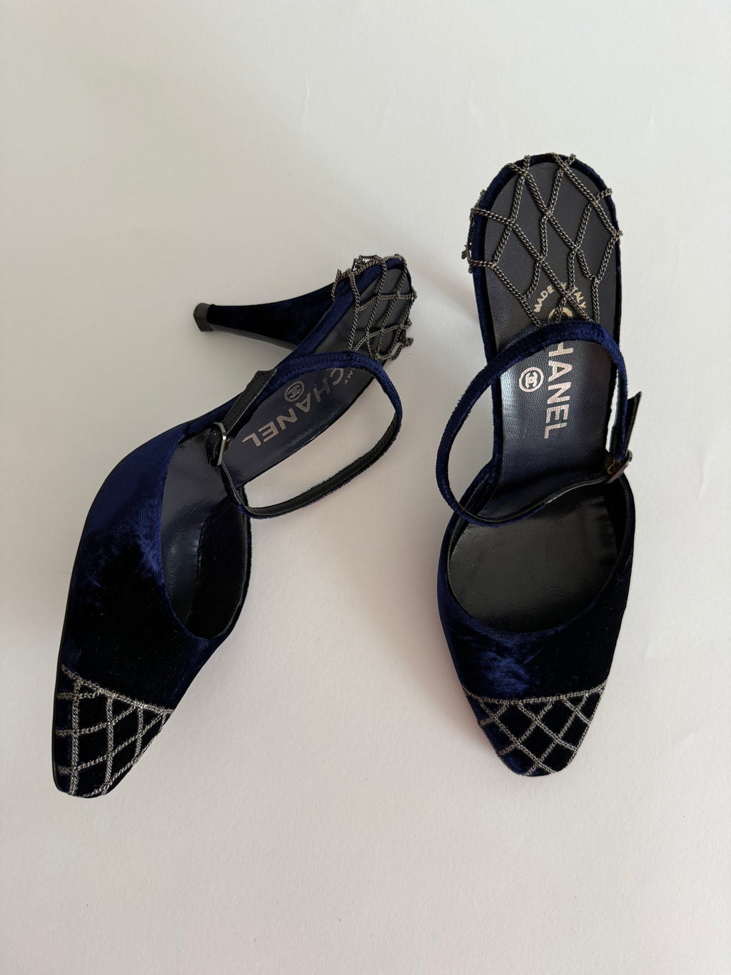Chanel velvet heels early 2000s