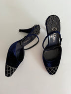 Chanel velvet heels early 2000s