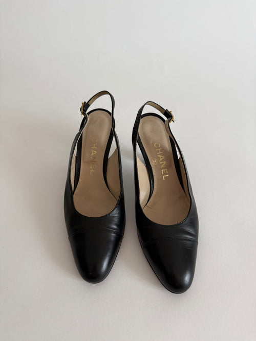 Chanel classic black heels