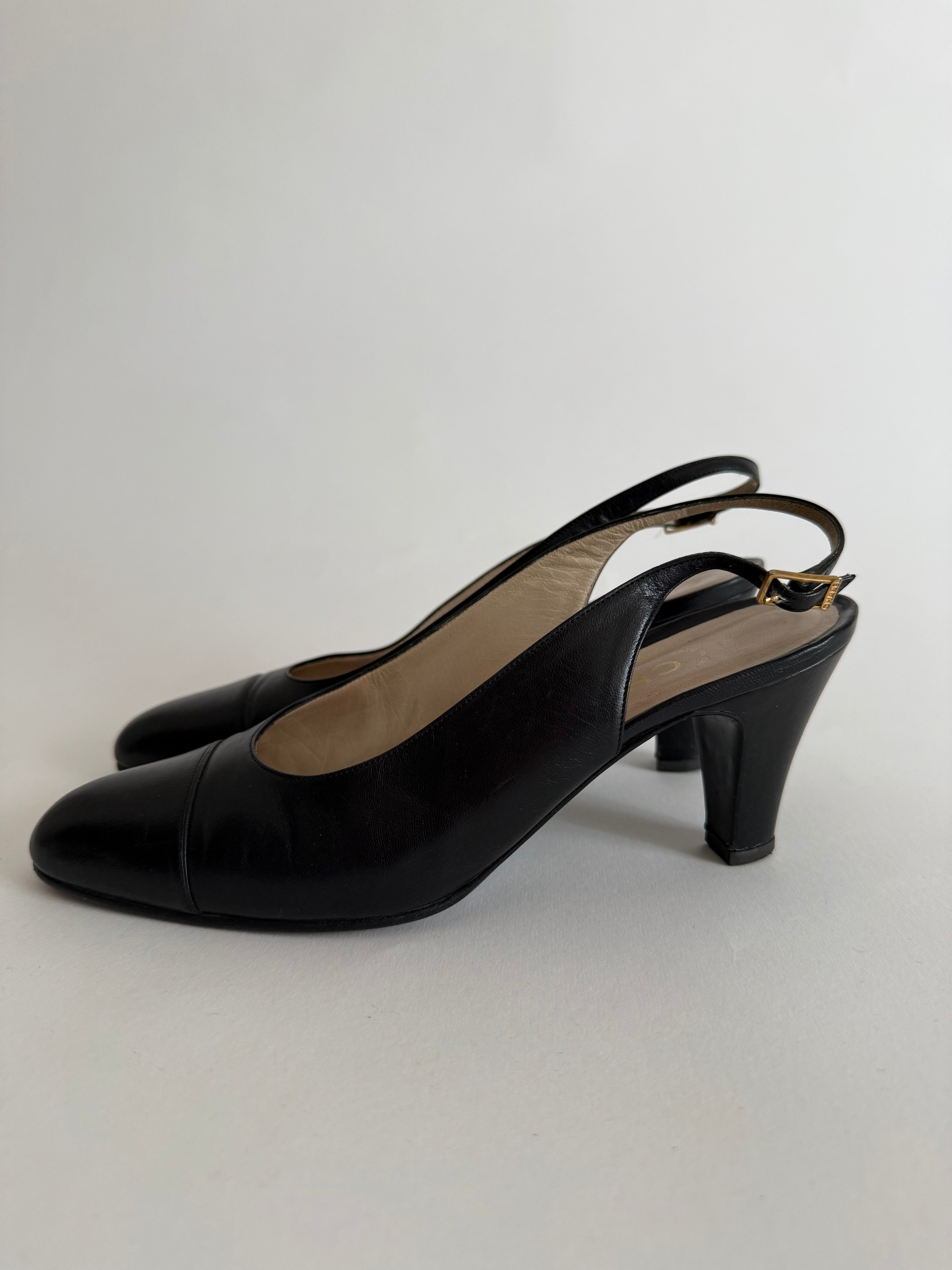 Chanel classic black heels
