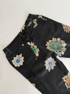Roberto Cavalli FW 2002 black jewels print jeans