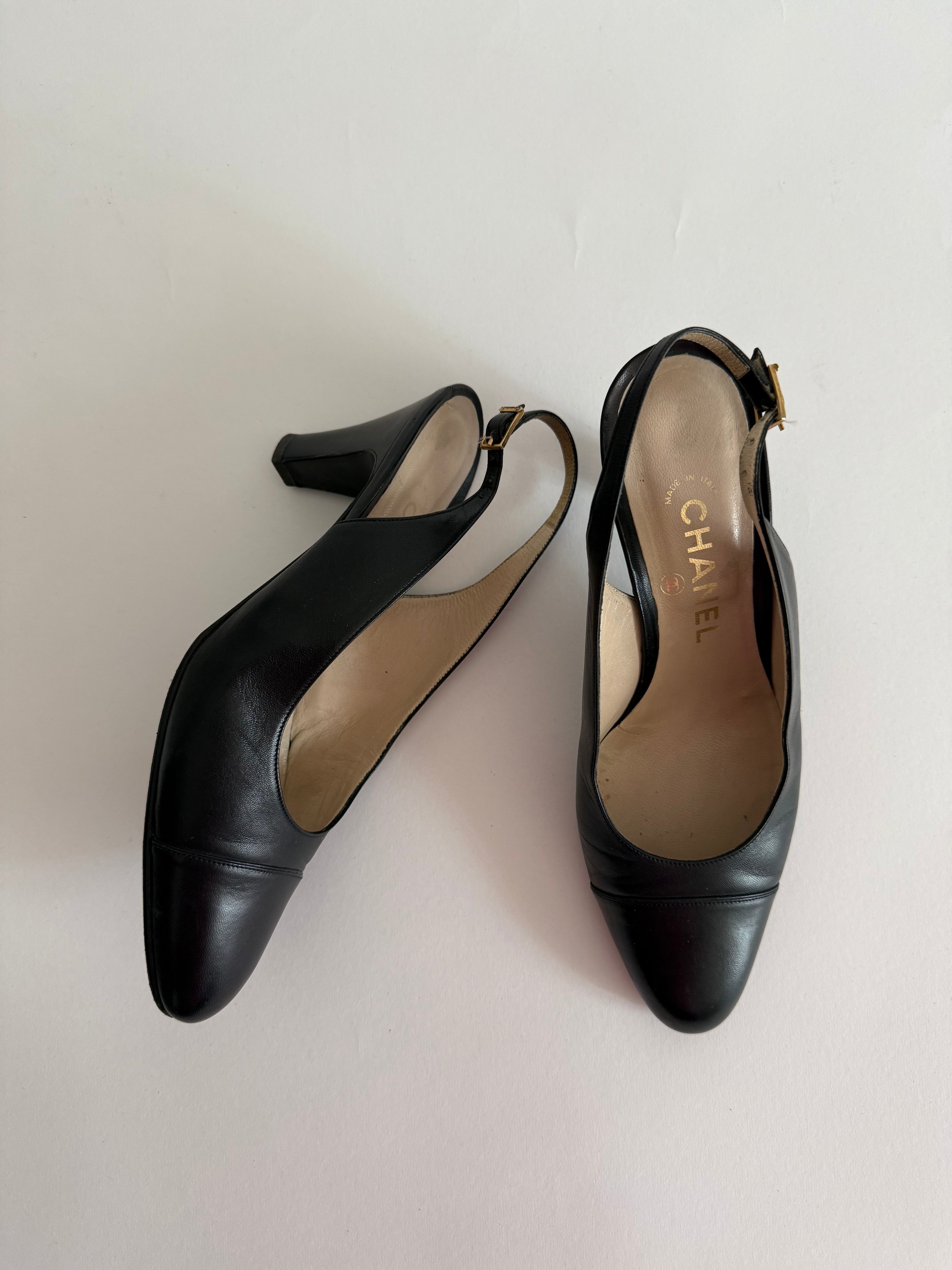 Chanel classic black heels