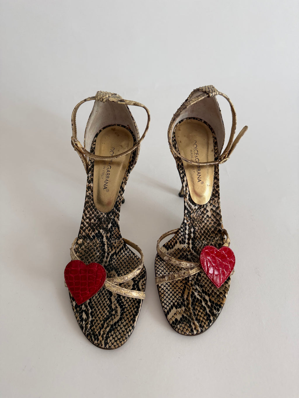 Dolce & Gabbana S/S 2005 heart python sandals