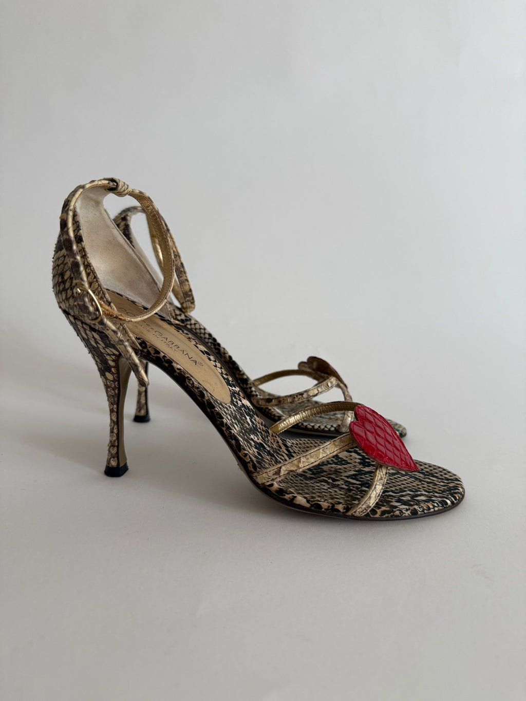 Dolce & Gabbana S/S 2005 heart python sandals