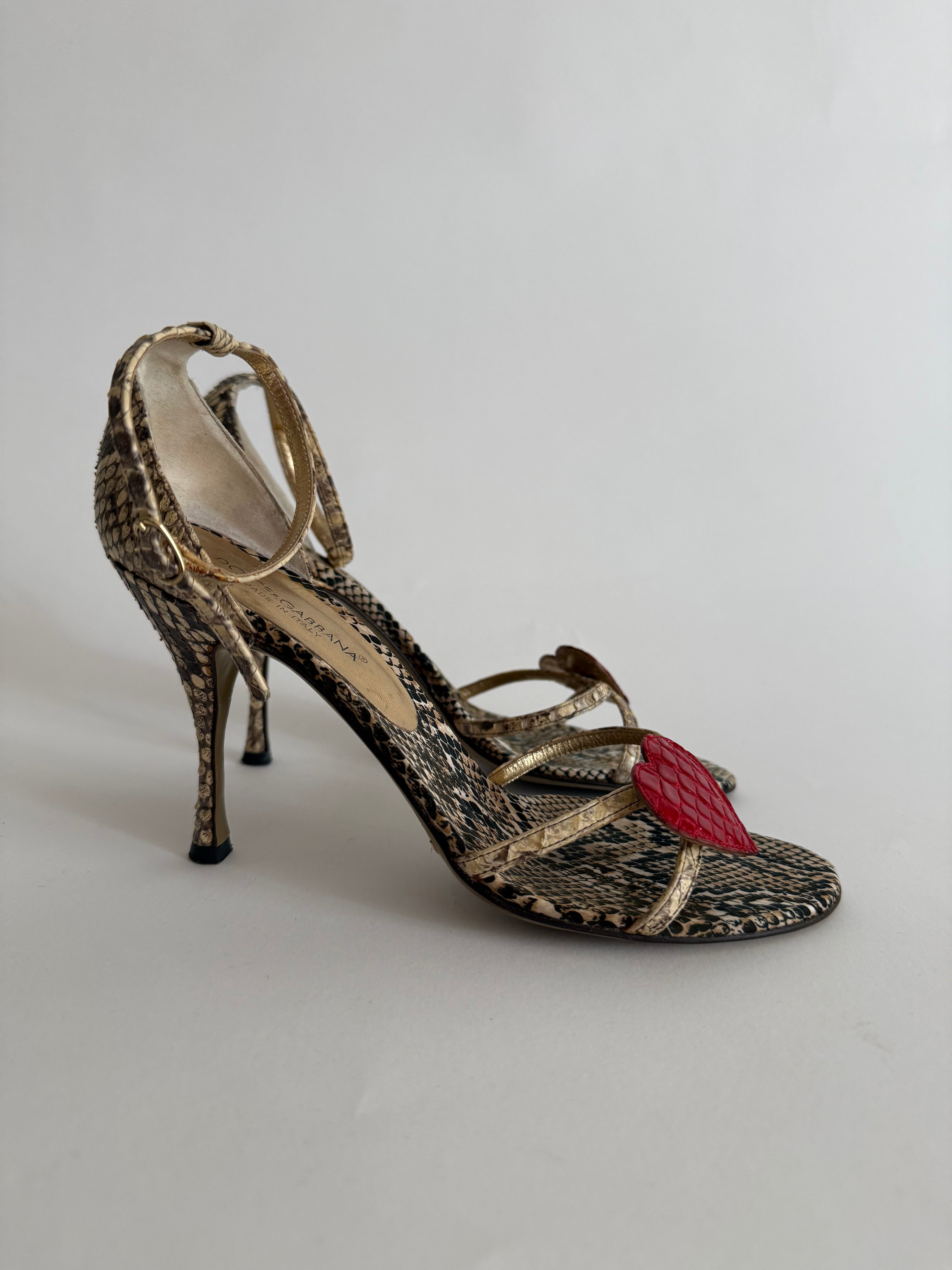Dolce & Gabbana S/S 2005 heart python sandals