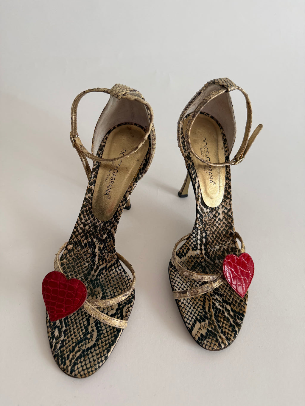 Dolce & Gabbana S/S 2005 heart python sandals
