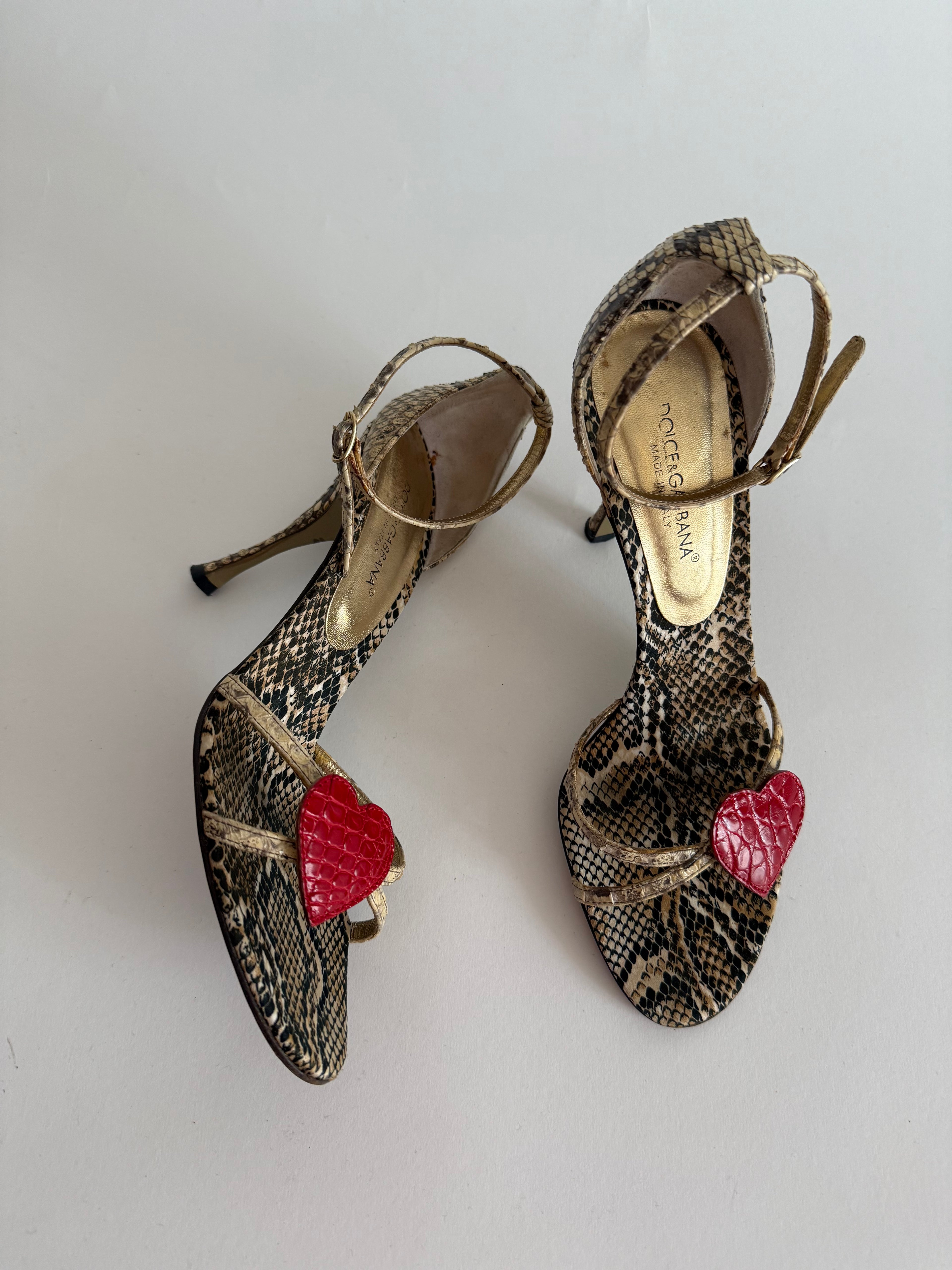 Dolce & Gabbana S/S 2005 heart python sandals