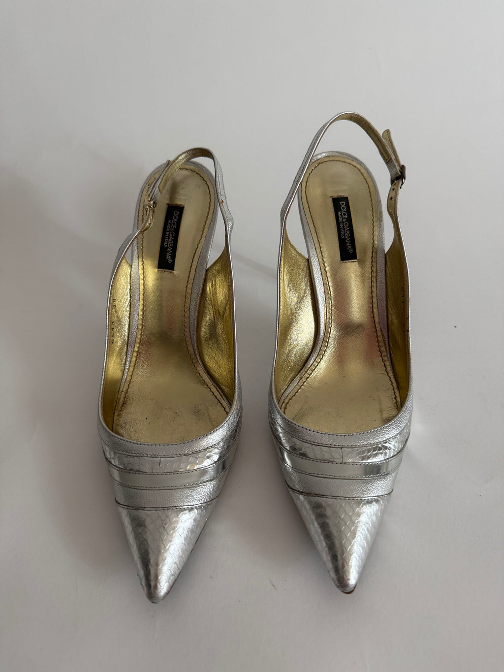 Dolce & Gabbana silver heels