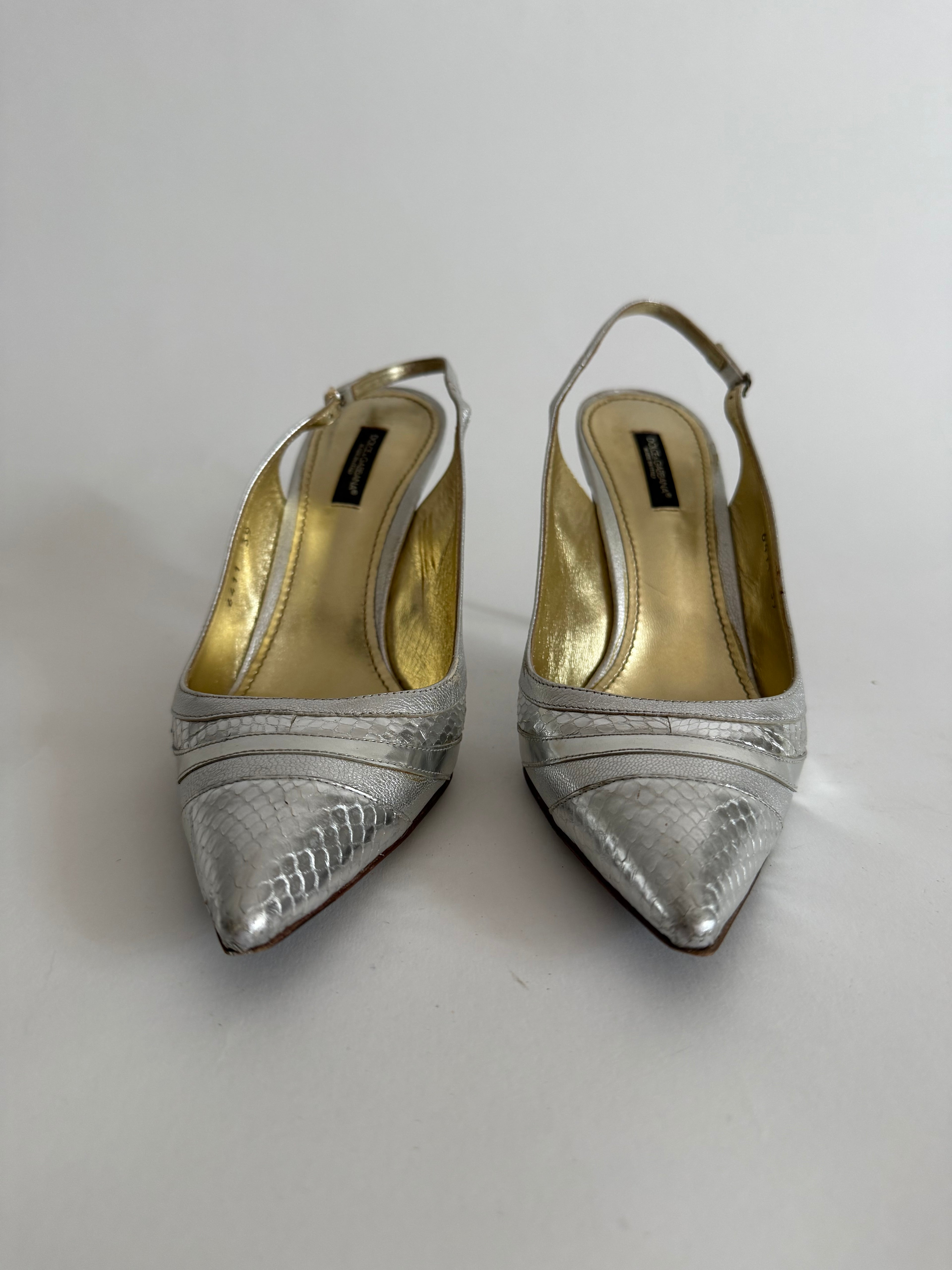 Dolce & Gabbana silver heels
