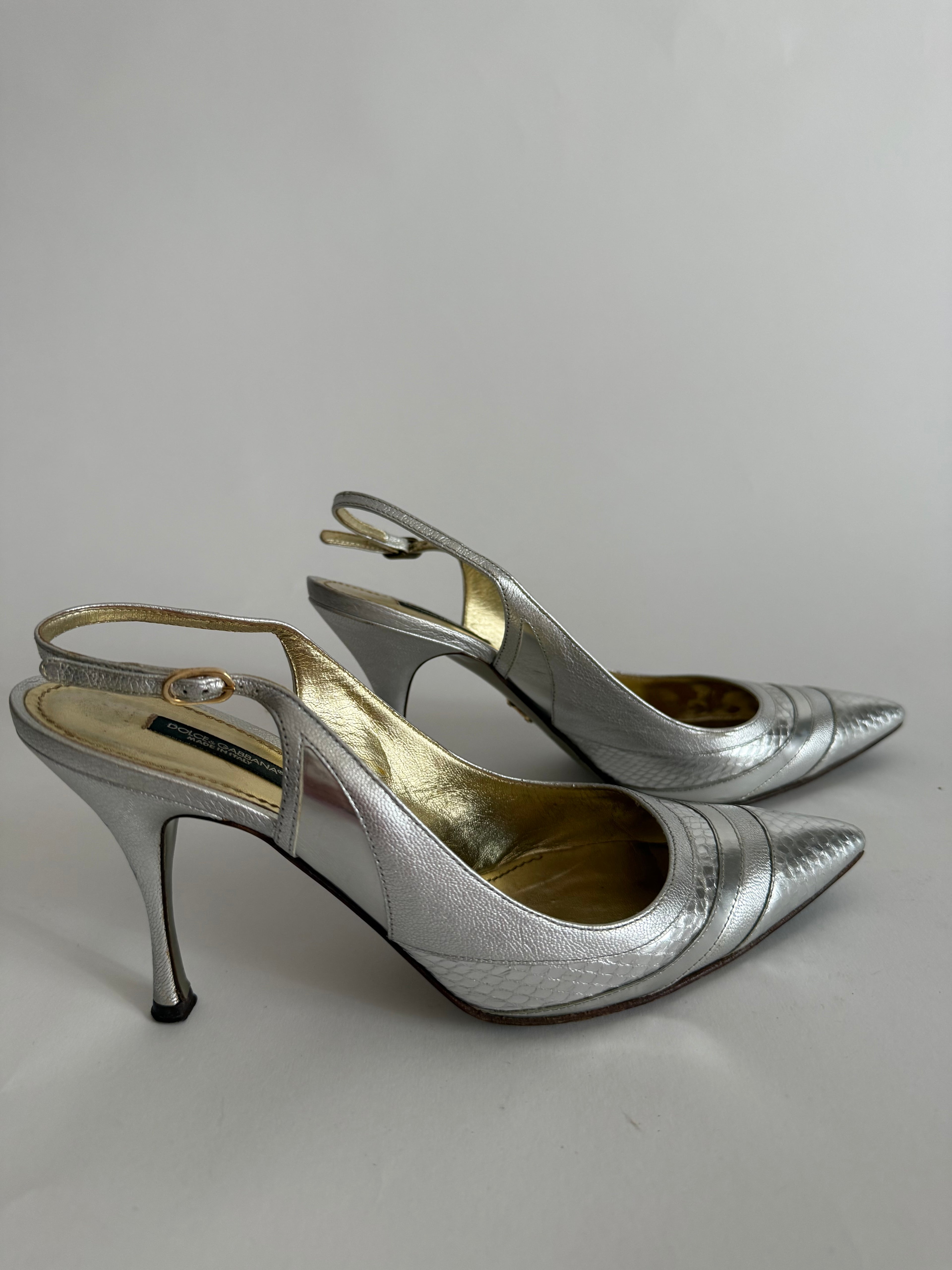 Dolce & Gabbana silver heels
