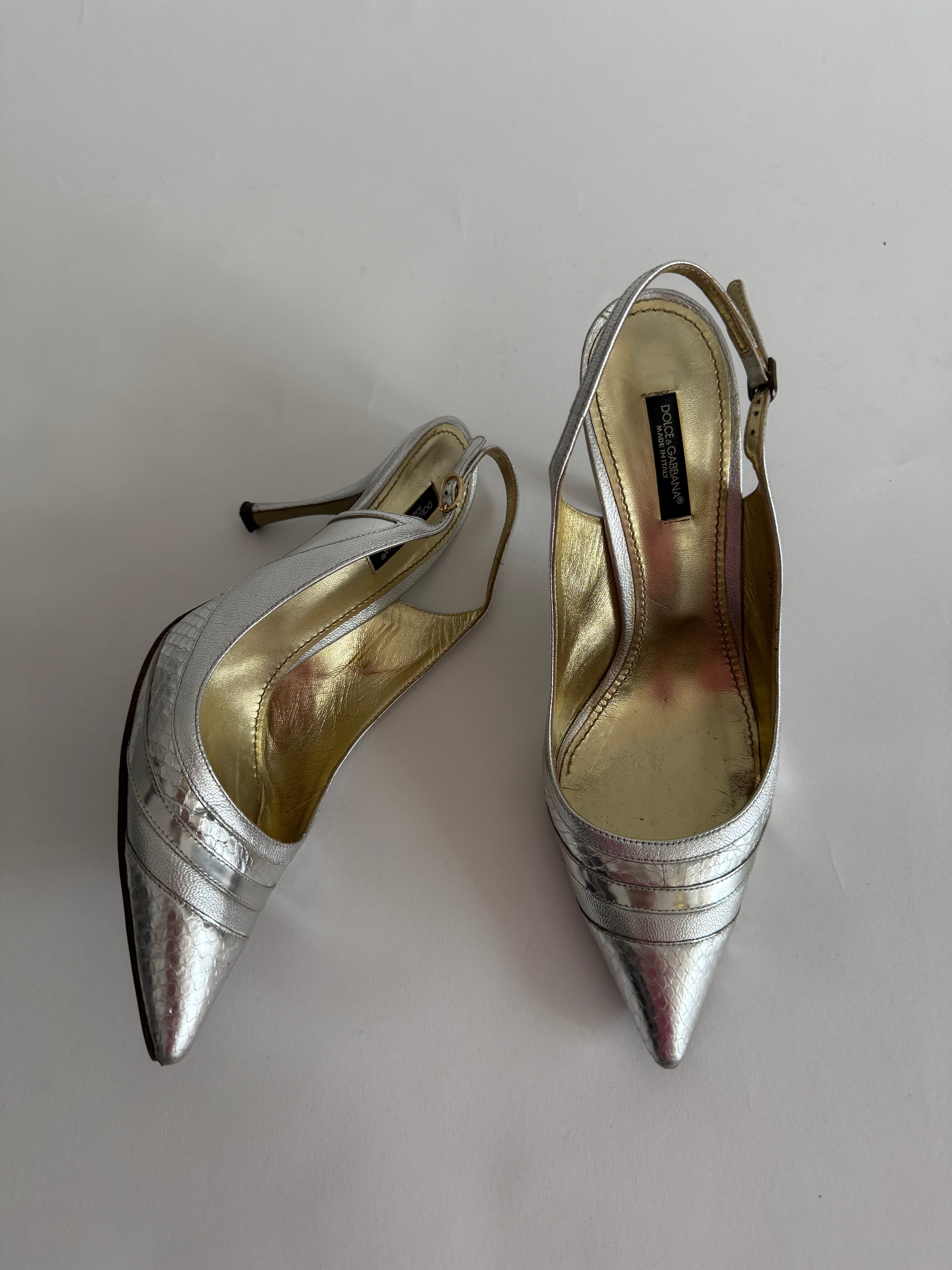 Dolce & Gabbana silver heels