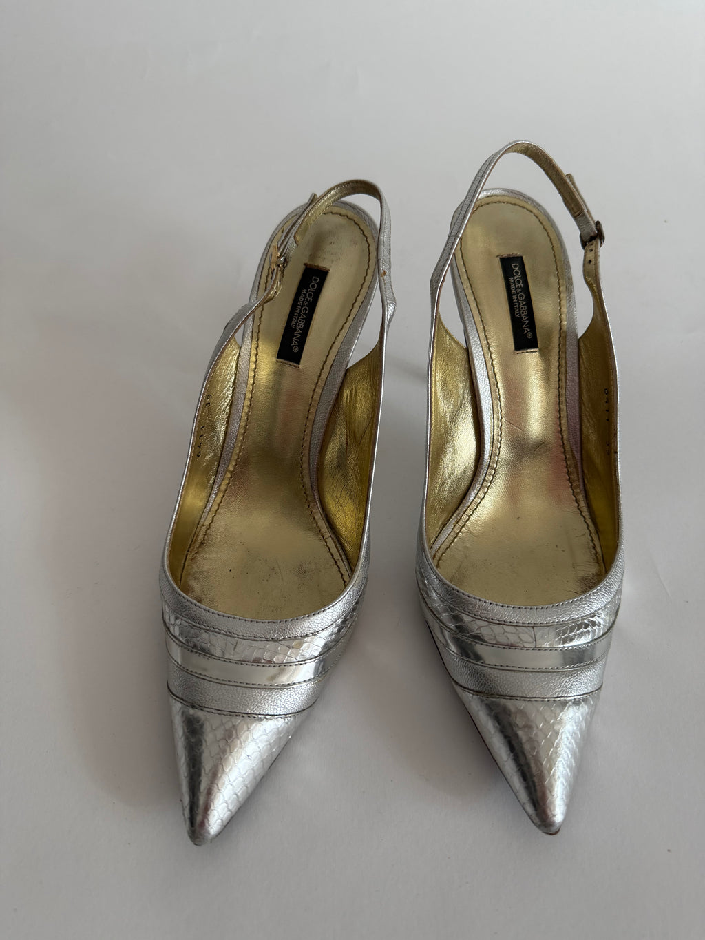 Dolce & Gabbana silver heels