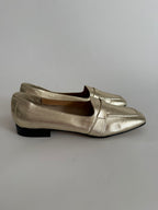 Gold leather moccasin vintage
