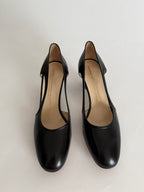 Black heels cut out leather