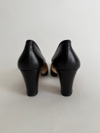Black heels cut out leather