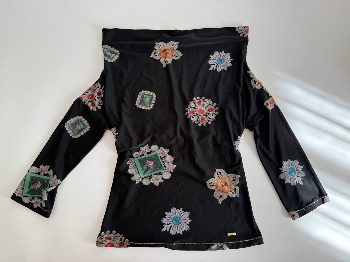 Jewel button top Roberto Cavalli FW 2002
