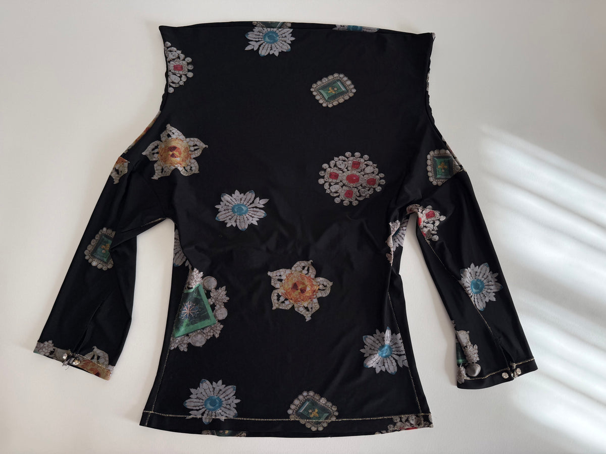 Jewel button top Roberto Cavalli FW 2002