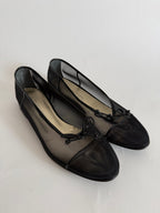 Black classic ballerinas transparent mesh
