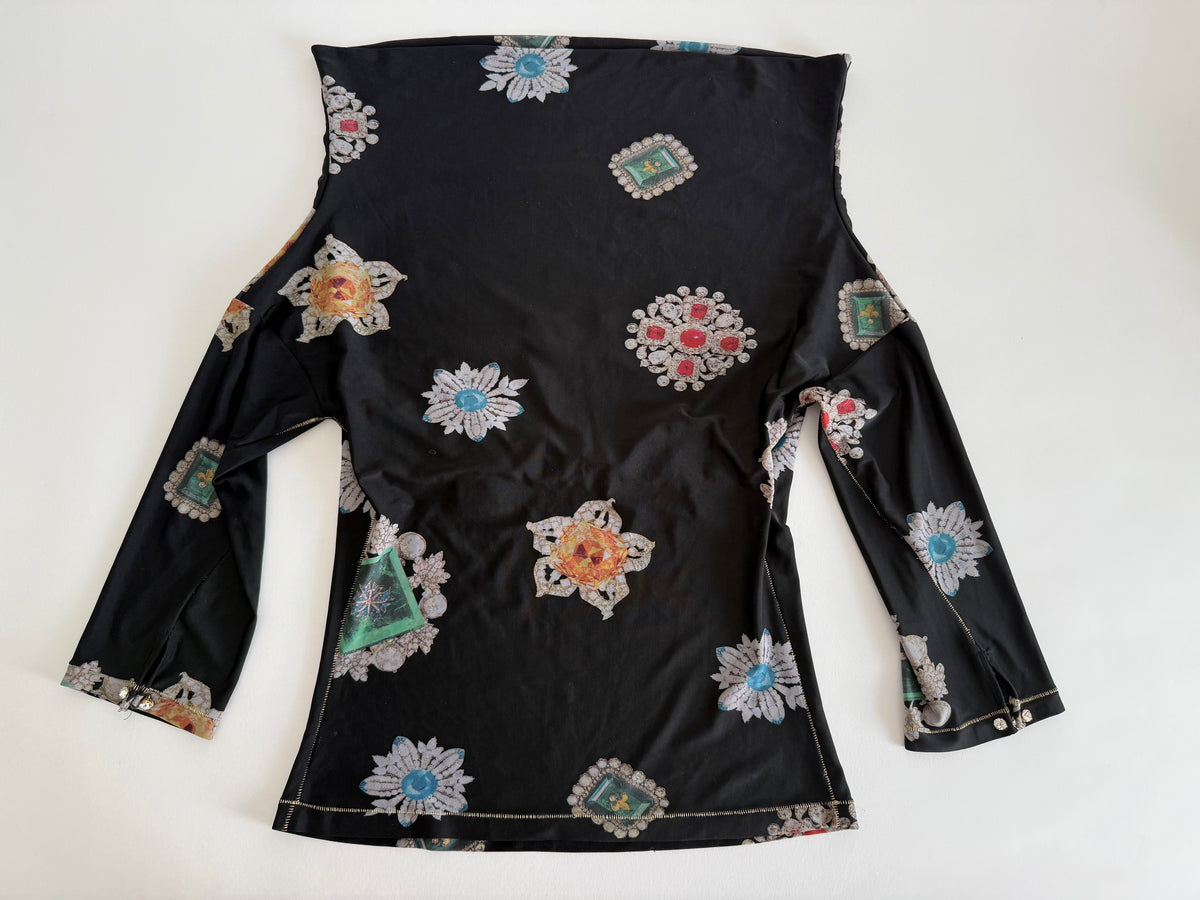 Jewel button top Roberto Cavalli FW 2002