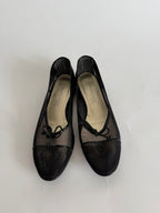 Black classic ballerinas transparent mesh