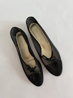 Black classic ballerinas transparent mesh