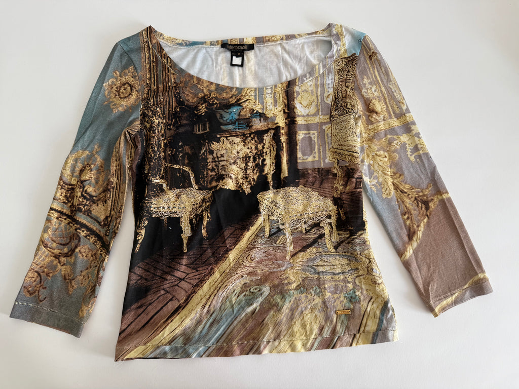 Roberto Cavalli SS 2003 baroque print top