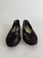 Black classic ballerinas transparent mesh